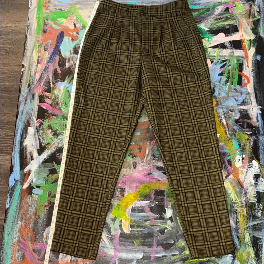 Forever 21 Olive and Black Checkered Pants